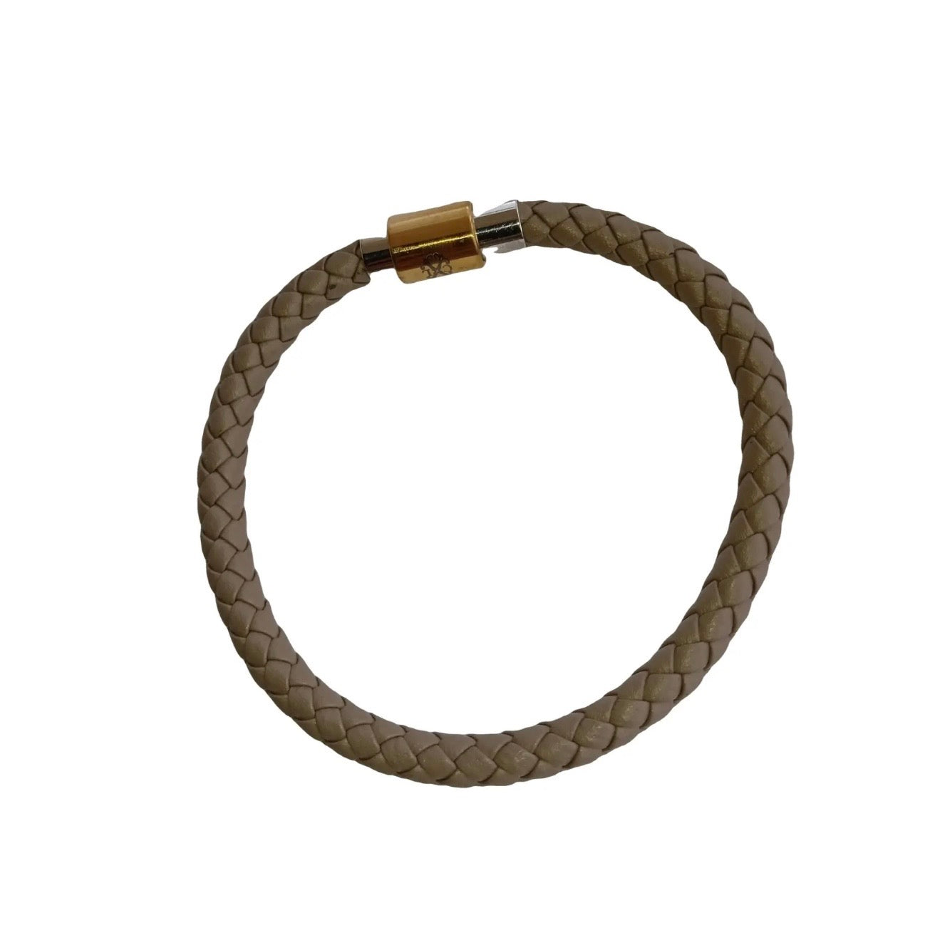 Bracelet homme en cuir tressé taupe – CXL by Christian Lacroix