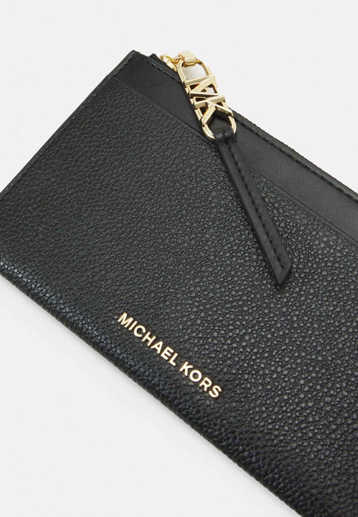 Portefeuille Michael Kors Empire Zip Card Case en cuir noir