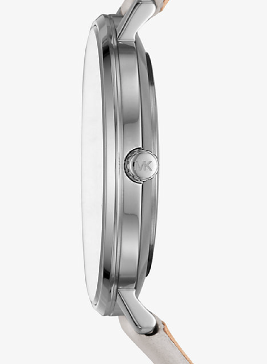 Michael Kors - Montre Pyper argentée avec bracelet en cuir