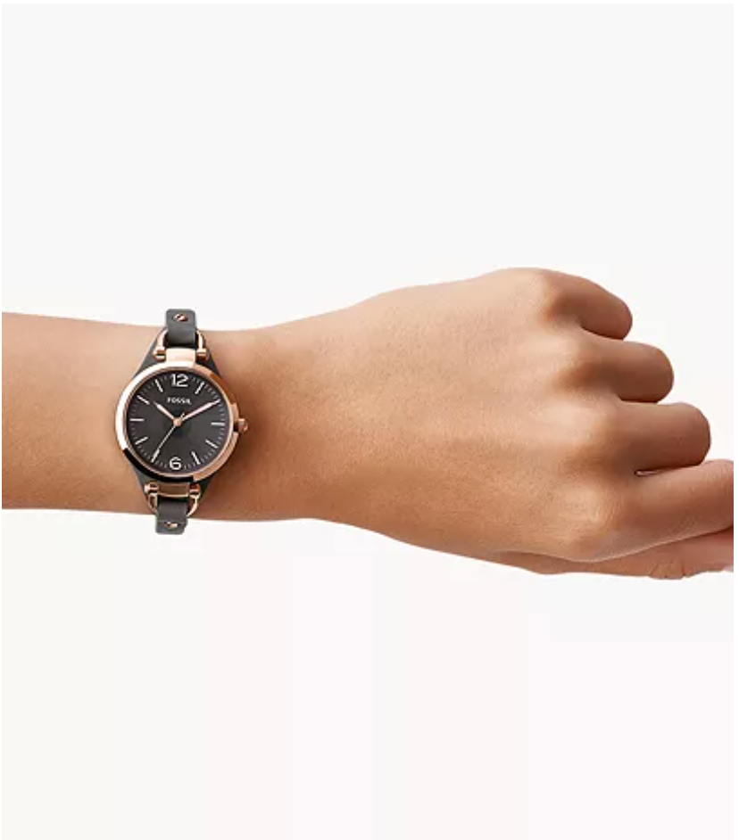 FOSSIL Montre Georgia Smoke en Cuir Femme
