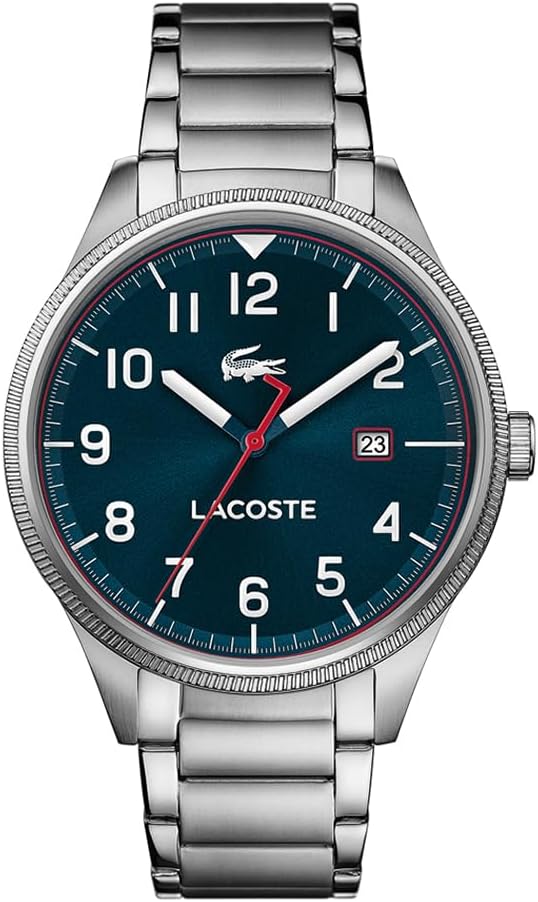 Lacoste Continental 2011022 – Montre homme multifonction bleue et argentée