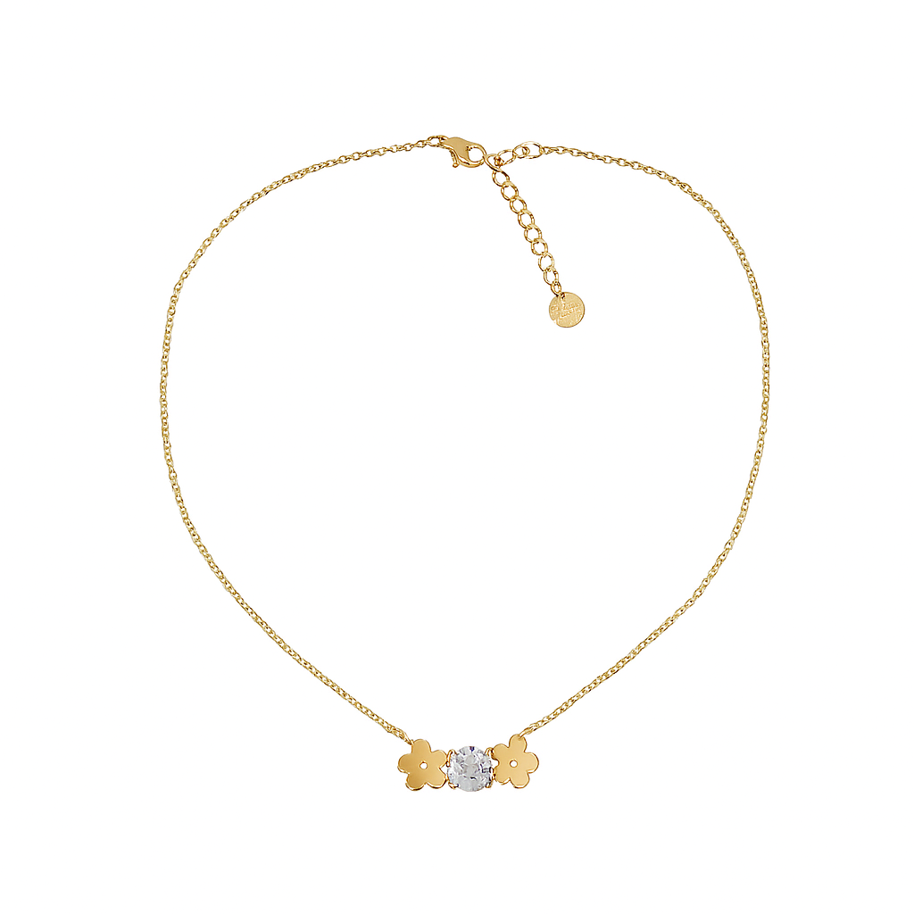 Collier CXL by Christian Lacroix – Fleurs dorées & cristal