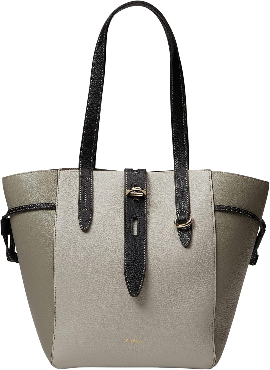 Sac Furla – Net Medium Tote Perla Marmo Nero – Cuir Italien