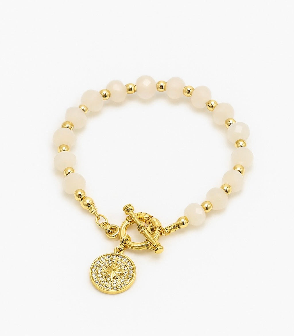 Bracelet perles facettées et fermoir étoile – Miu Designs