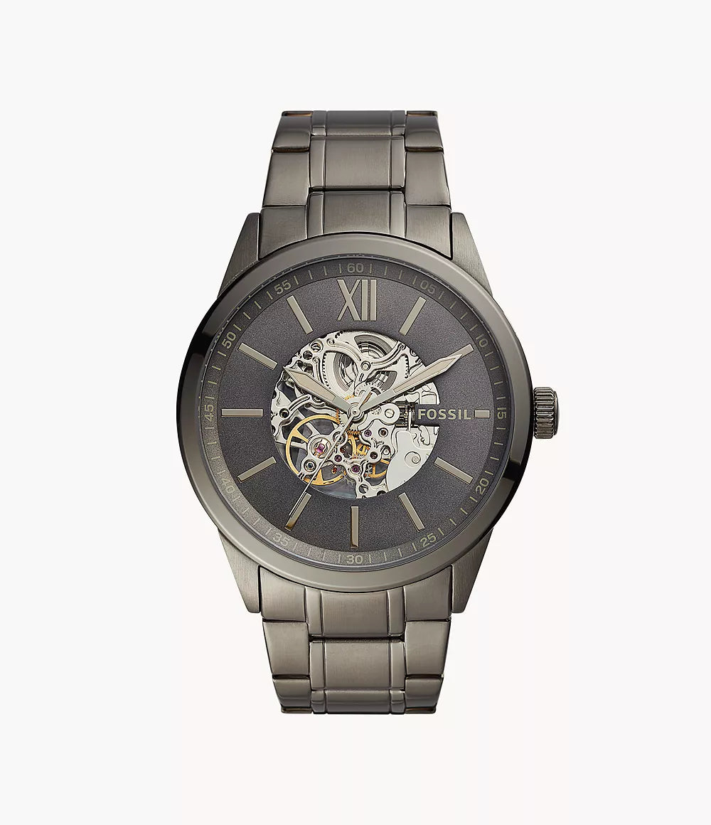 Montre Fossil Homme - Flynn Automatique 48 mm en Acier Inoxydable Gunmetal