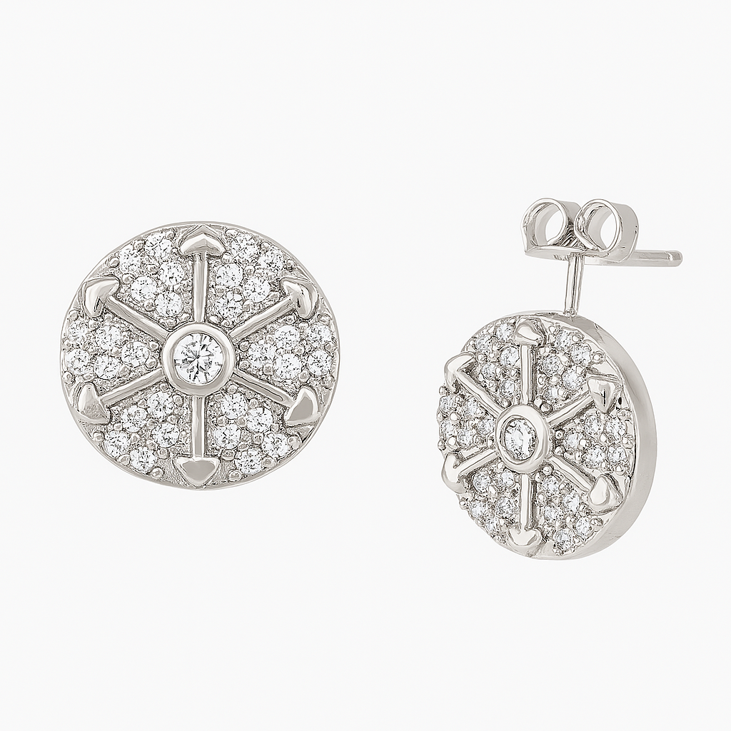 Boucles d’oreilles rondes pavées – Naf Naf