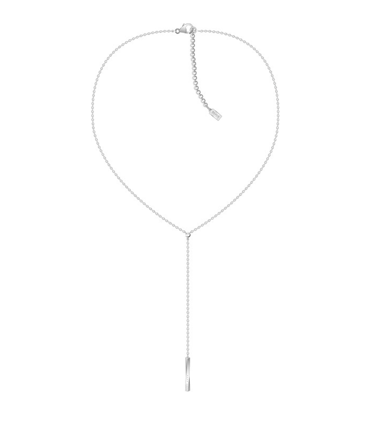 Collier BOSS pour Femme - Modèle Signature en Plaqué Or Blanc