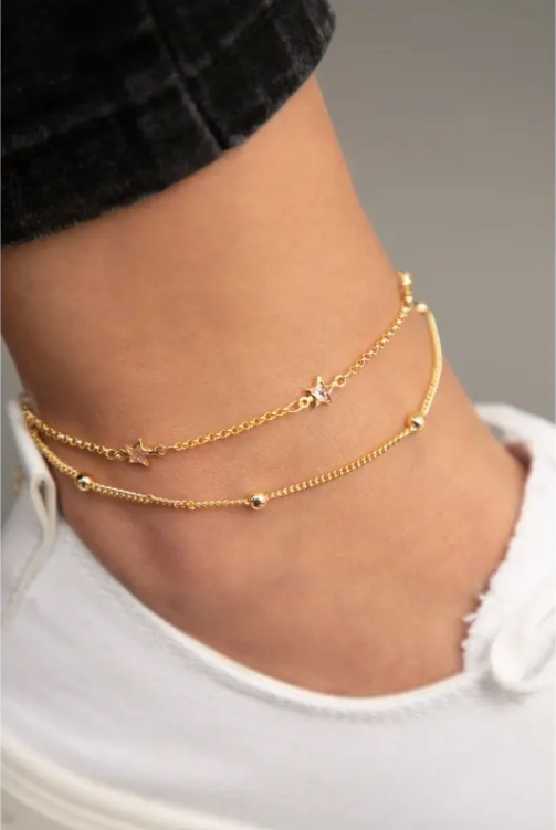 Bracelet de cheville couleur or