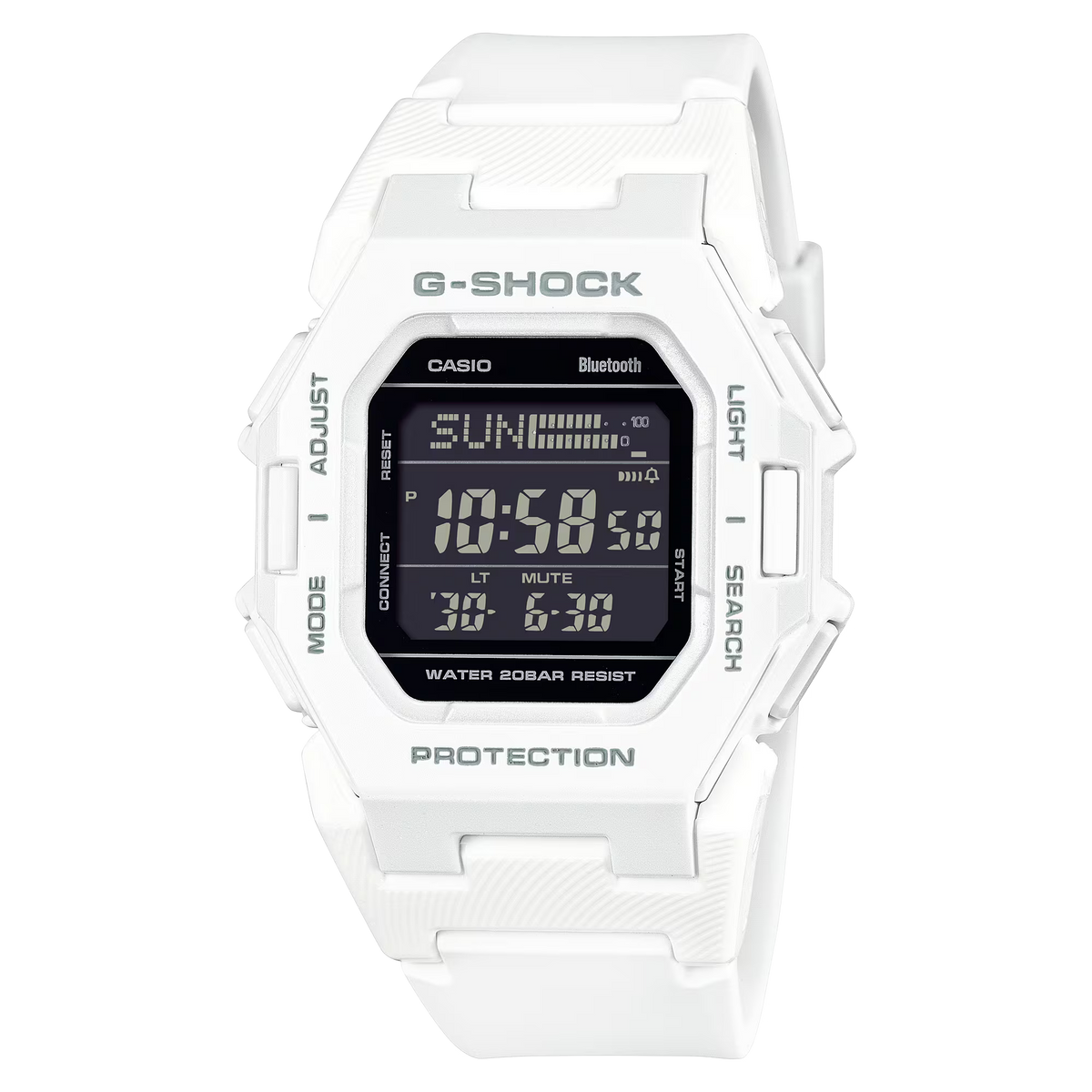Casio G‑SHOCK GD-P500-7ER – Montre digitale Bluetooth blanche