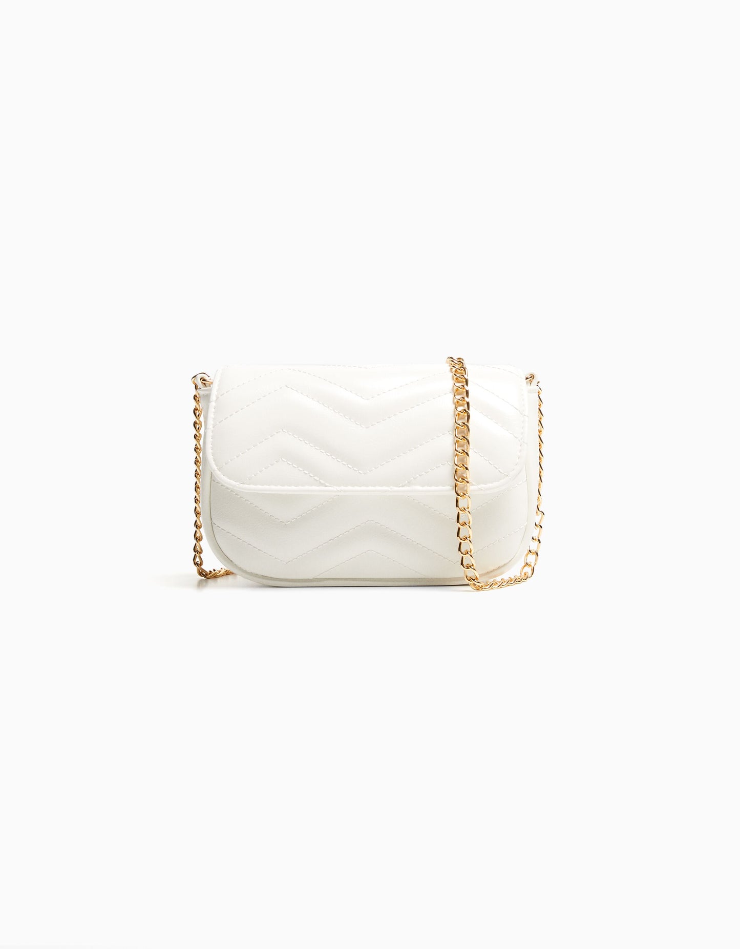 Sac à bandoulière Bershka blanc matelassé