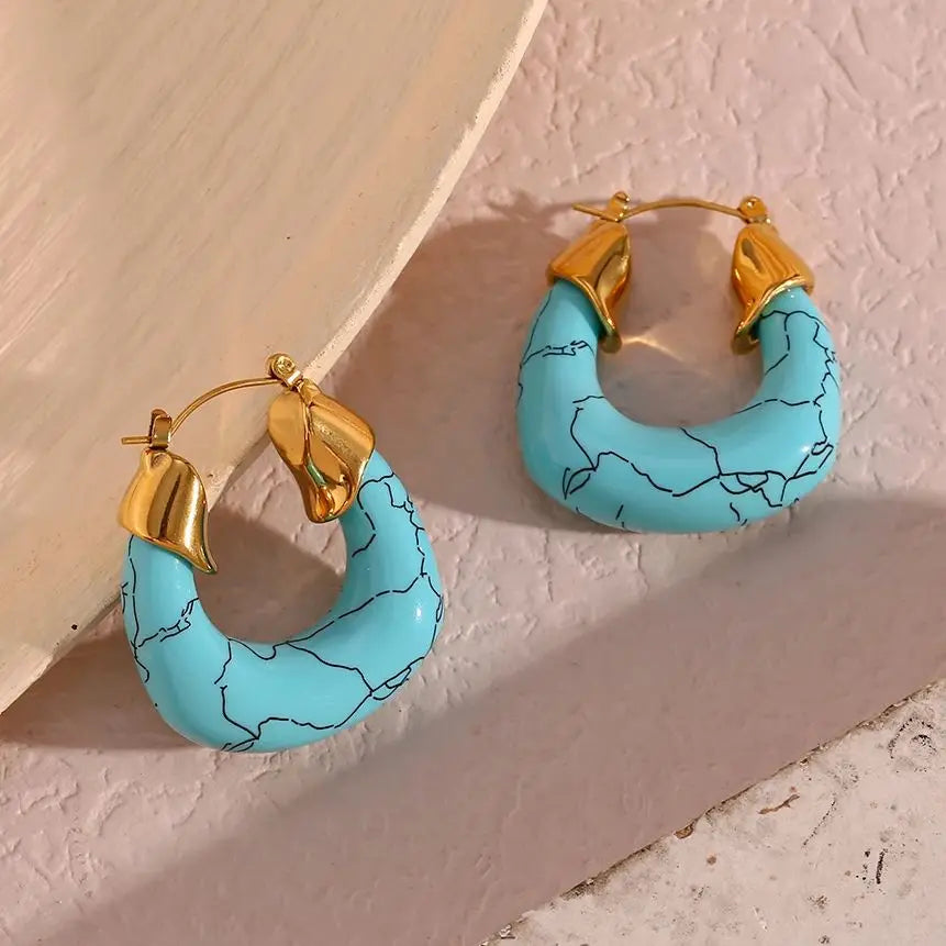 Créoles turquoise et doré – CXL by Christian Lacroix
