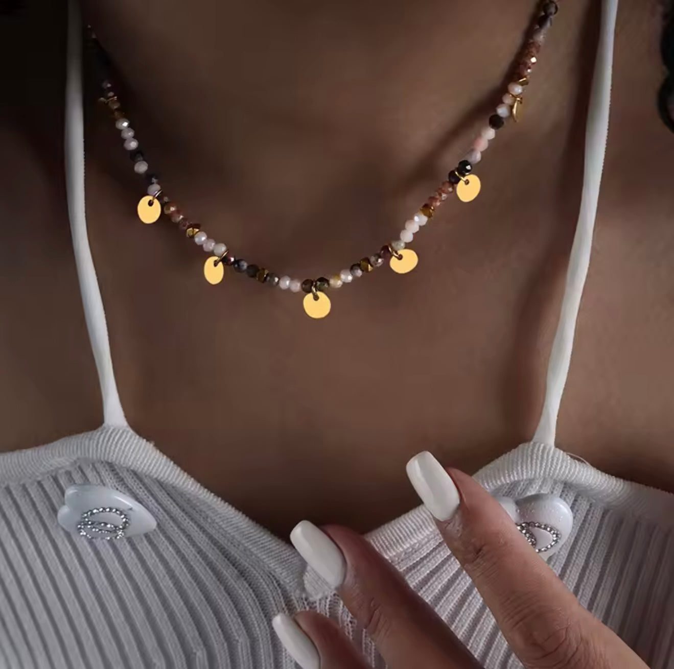 Collier perles multicolores et pampilles dorées – CXL by Christian Lacroix