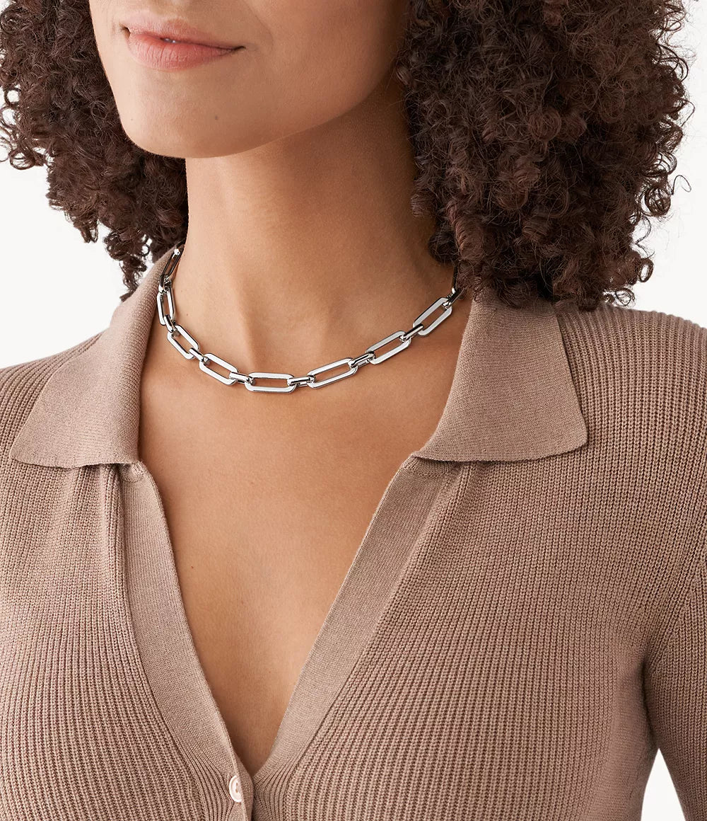Collier Fossil Mixte - Chaîne en laiton