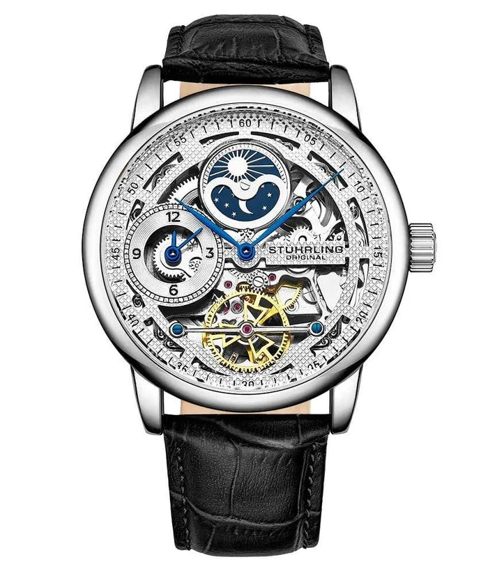 Montre Automatique Stührling 3917.1 Squelette Dual Time 43 mm