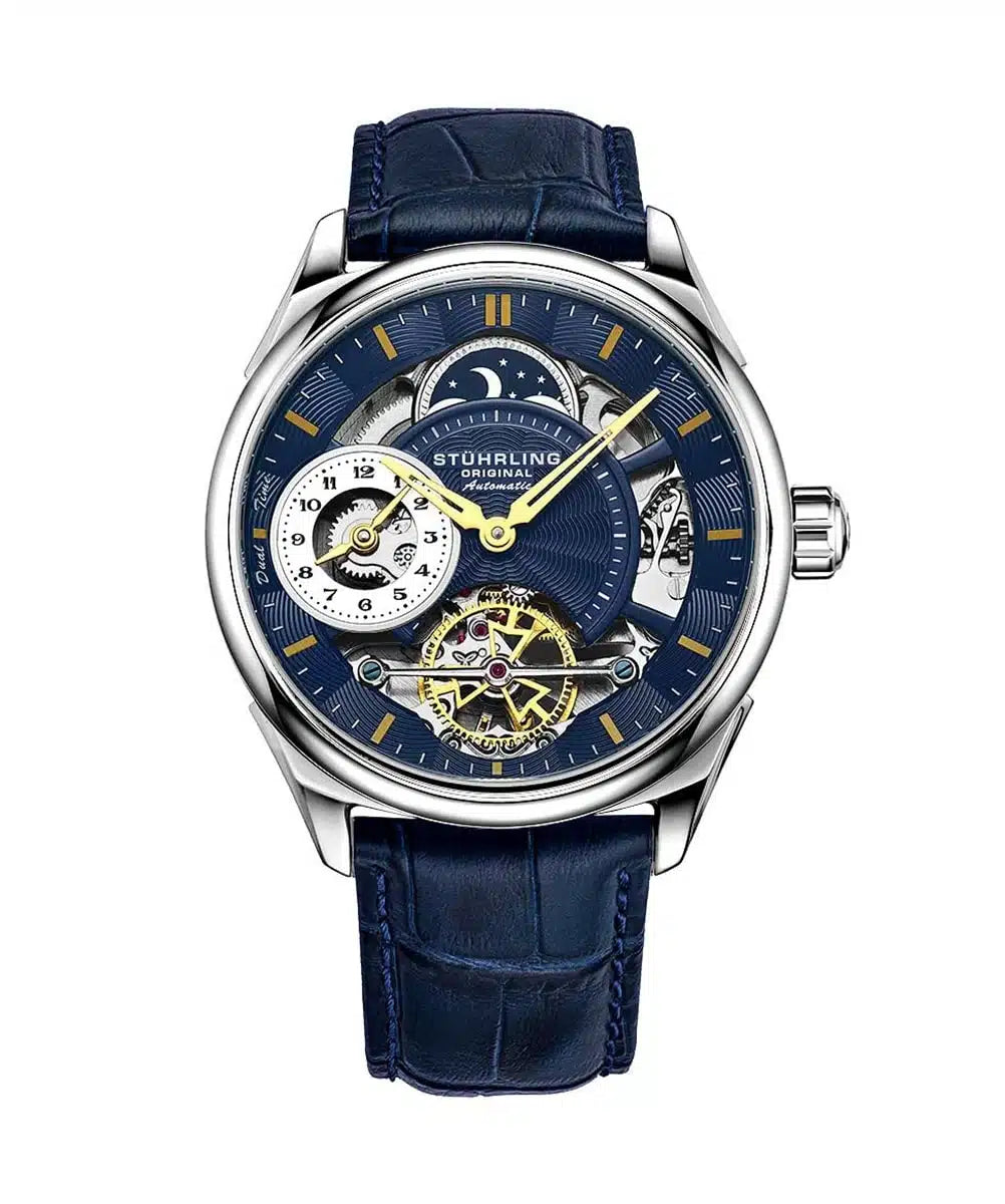 Montre Homme Stührling Presidia Automatic Skeleton Blue