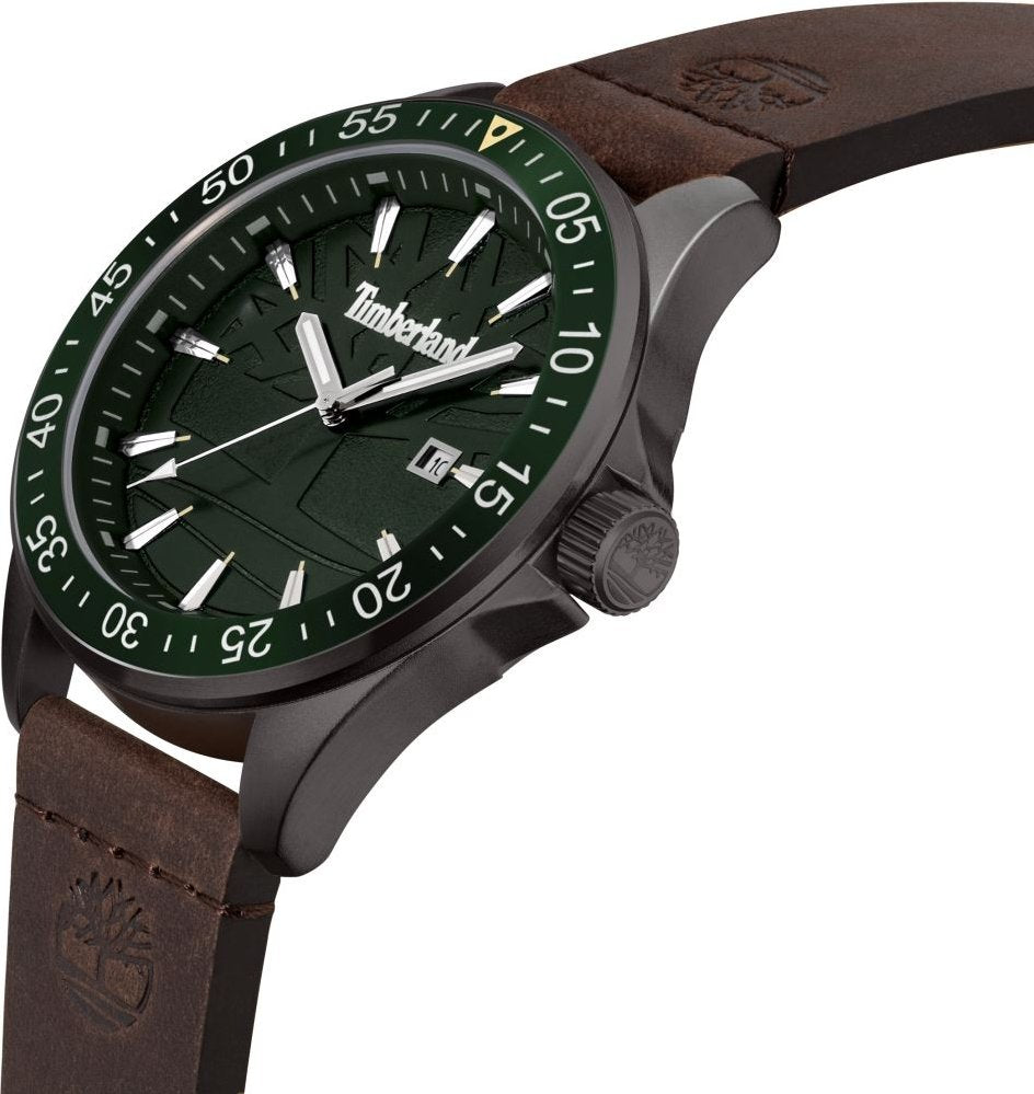 Montre Homme Timberland Lehighton-Z Cadran Vert et Cuir Marron – TDWGB9001603M