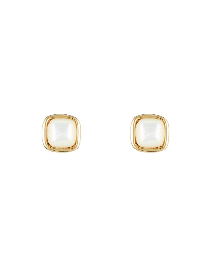 Boucles d’oreilles Lina – Rainbowstone – Blanc & Nacre