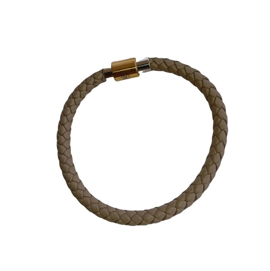 Bracelet homme en cuir tressé taupe – CXL by Christian Lacroix