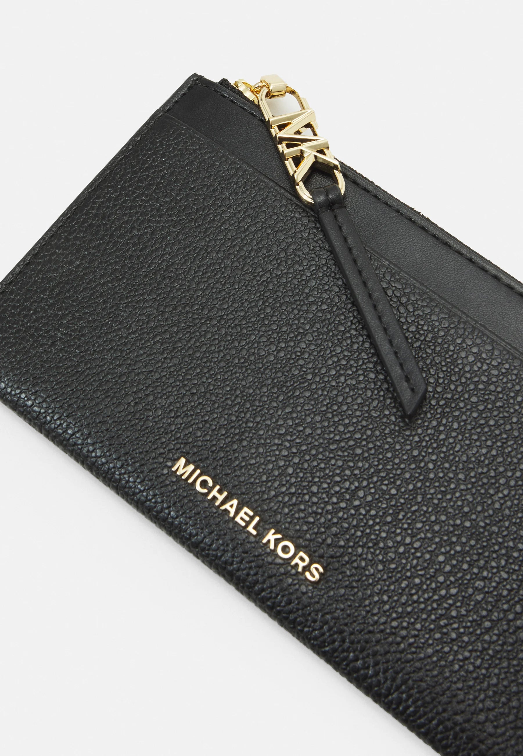 Portefeuille Michael Kors Empire Zip Card Case en cuir noir