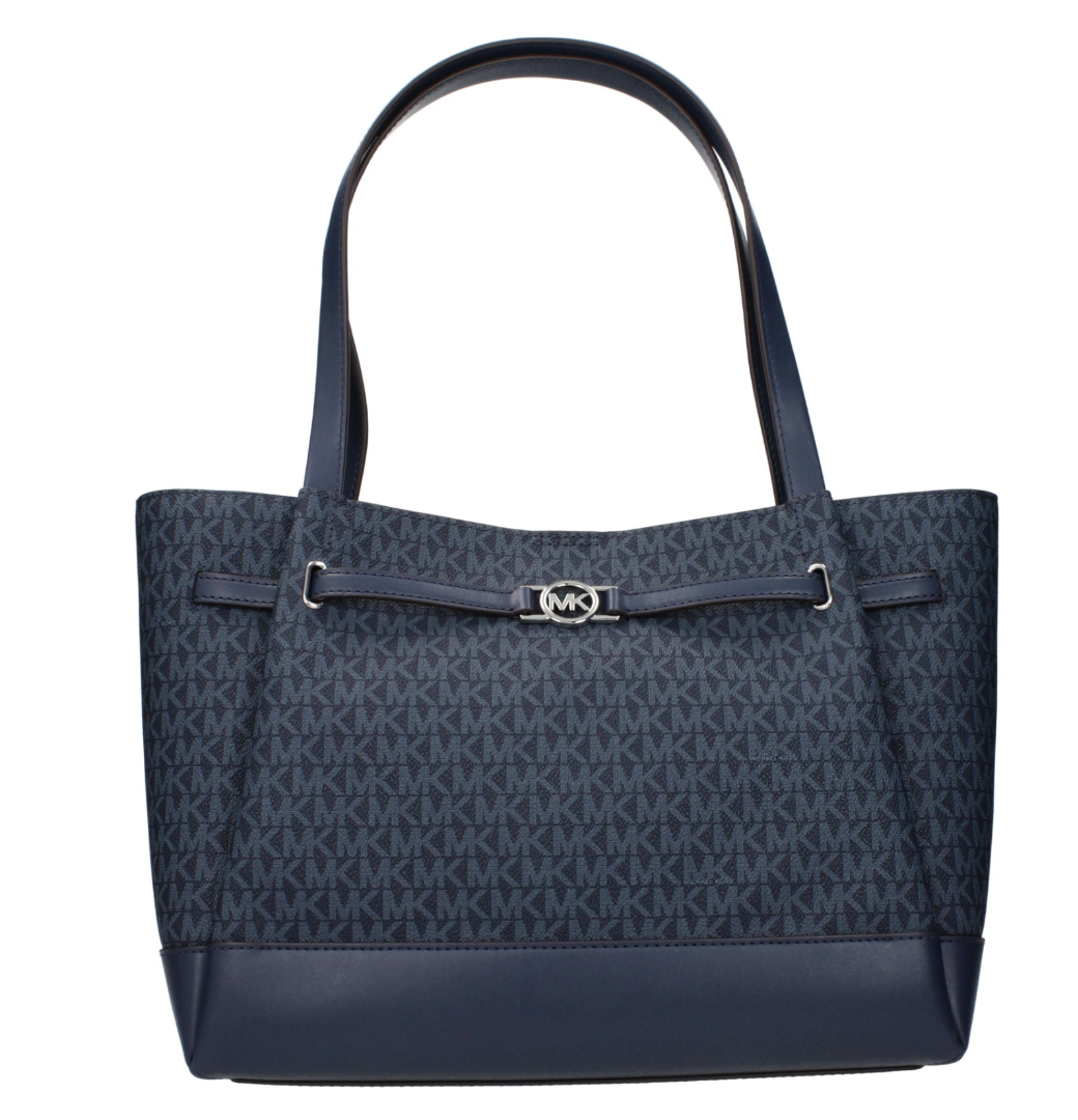 Sac cabas femme Michael Kors Reed Large Belted Tote bleu marine