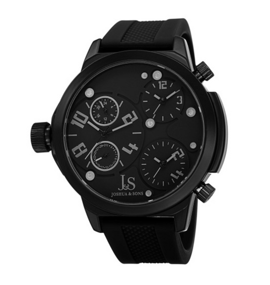 Montre Joshua & Sons Navigator Triple Time Rubber Strap JS-40