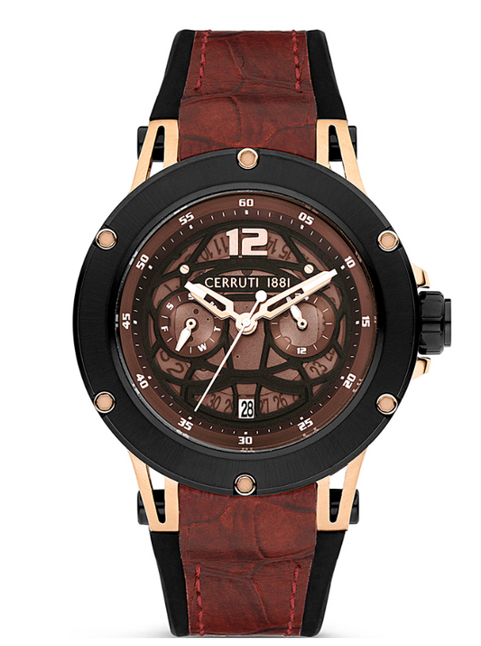 CERRUTI Velletri Bracelet en Cuir Marron
