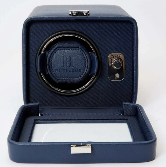 Wolf Windsor Heritage Remontoir automatique cuir bleue