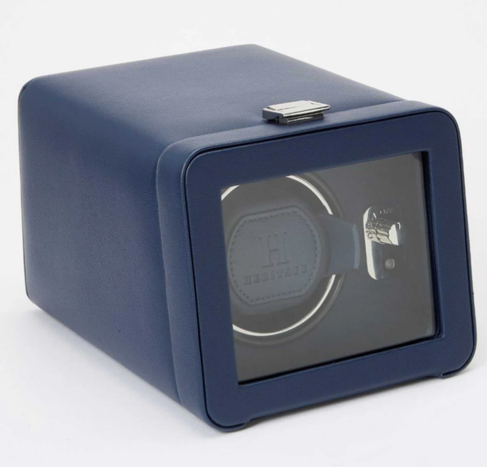 Wolf Windsor Heritage Remontoir automatique cuir bleue