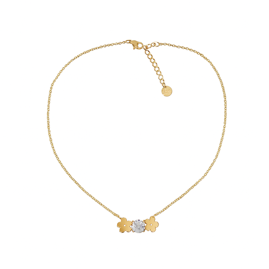 Collier CXL by Christian Lacroix – Fleurs dorées &amp; cristal
