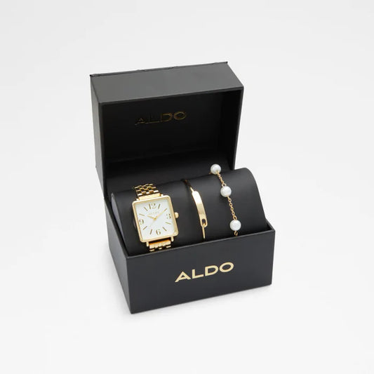 Coffret ALDO Montre Femme & Bracelets – Élégance Dorée