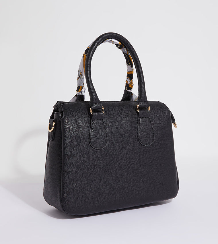 Sac à main femme Beverly Hills Polo Club noir avec détail foulard