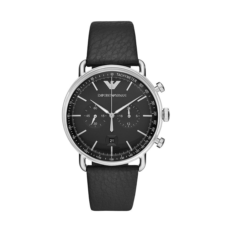 Montre Chronographe Homme Emporio Armani Noire en Cuir – AR11143