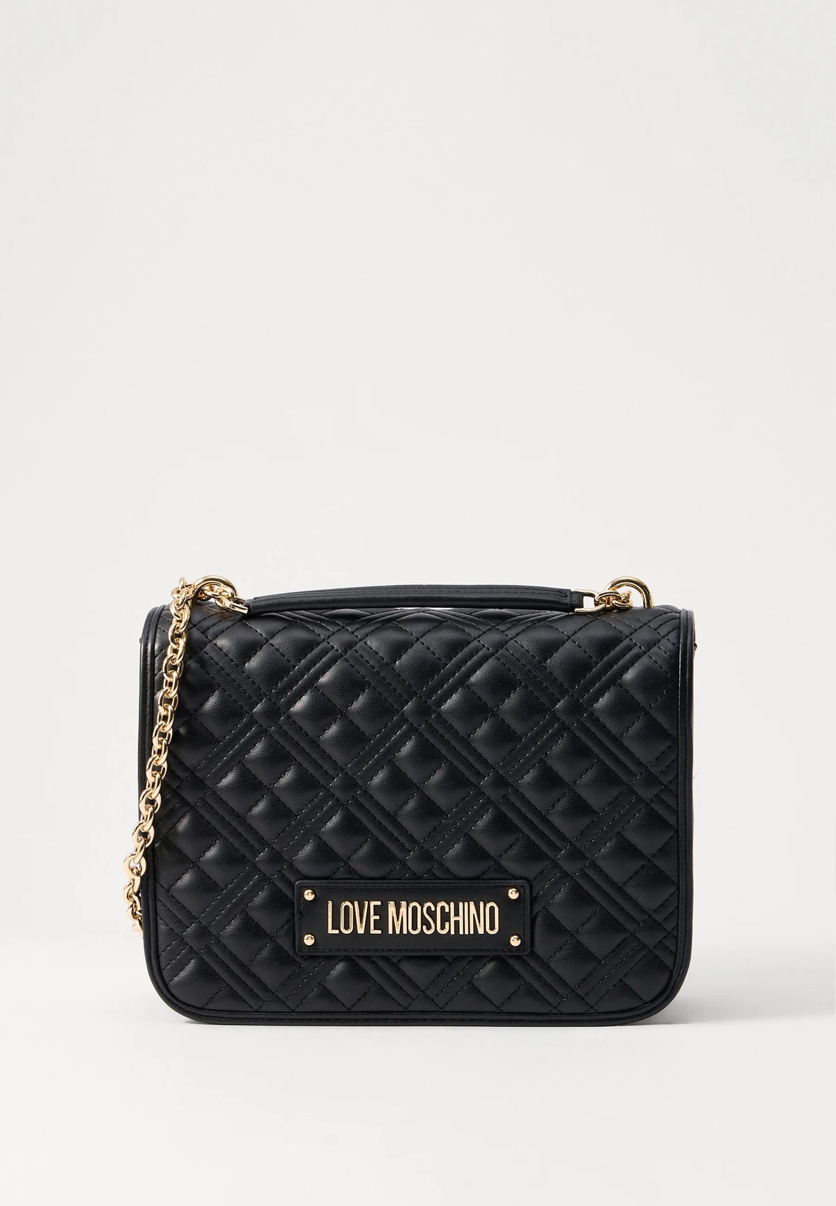 Sac bandoulière femme Love Moschino Laminated Quilted Bag noir