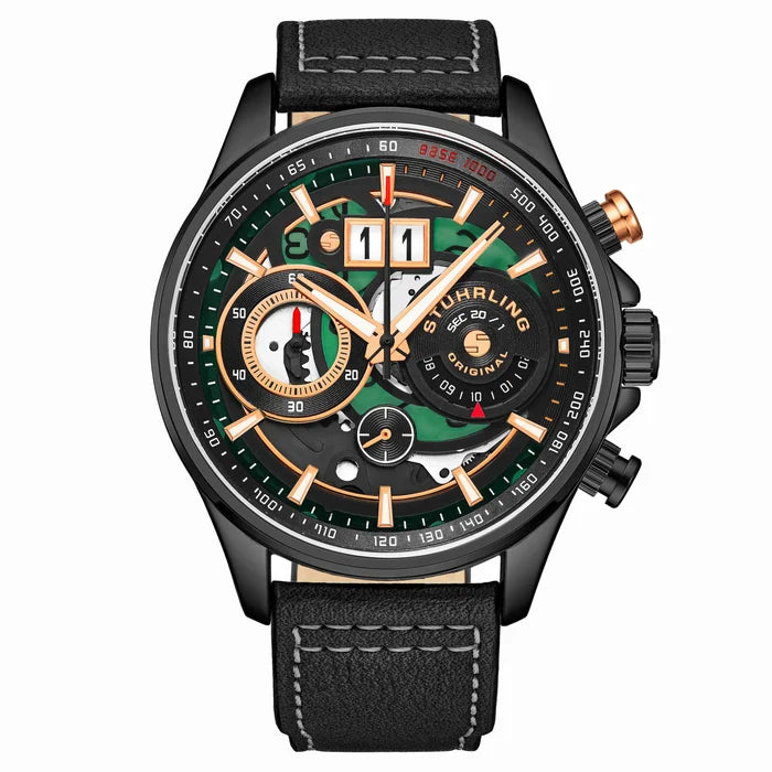 Montre Homme Stührling Ace Aviator Chronographe Noire – 923.04