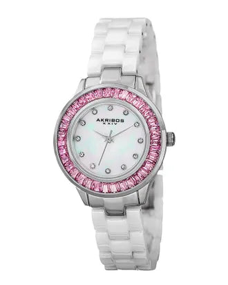 Akribos XXIV - Montre femme céramique blanche