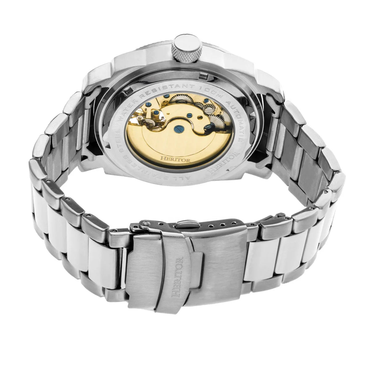 Montre Homme Heritor Helmsley HERHR5001 Automatic Semi-Skeleton – Silver/White