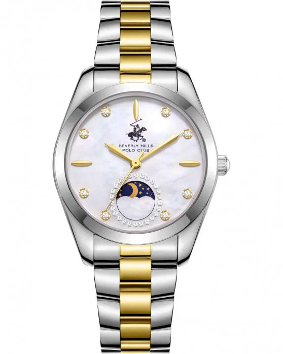 Montre femme Beverly Hills Polo Club à cristaux et bracelet bicolore – BP3833X.220