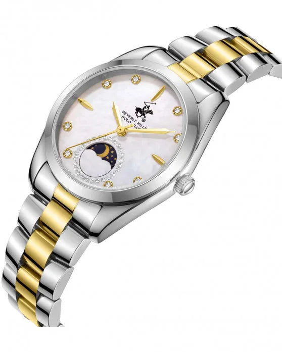 Montre femme Beverly Hills Polo Club à cristaux et bracelet bicolore – BP3833X.220