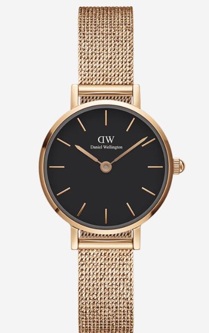 DANIEL WELLINGTON Petite Pressed Melrose Black Rose Gold