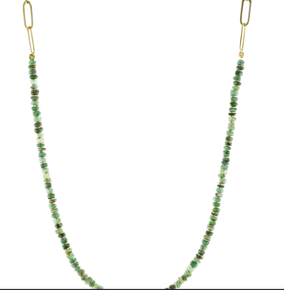 Collier doré Or jaune 18k assemblé d'Emeraude DI GIORGIO Paris