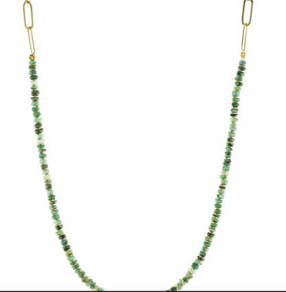Collier doré Or jaune 18k assemblé d'Emeraude DI GIORGIO Paris