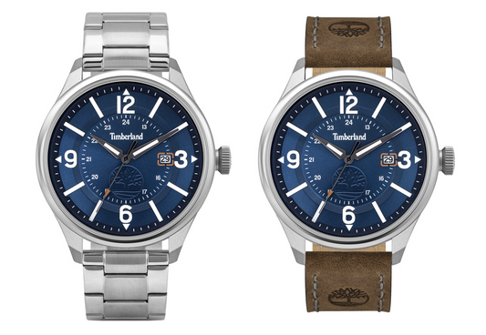 Montre Timberland homme acier et cuir marron