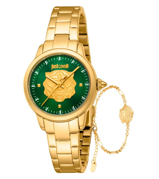 Montre et Bacelet Femme Just Cavalli Doré