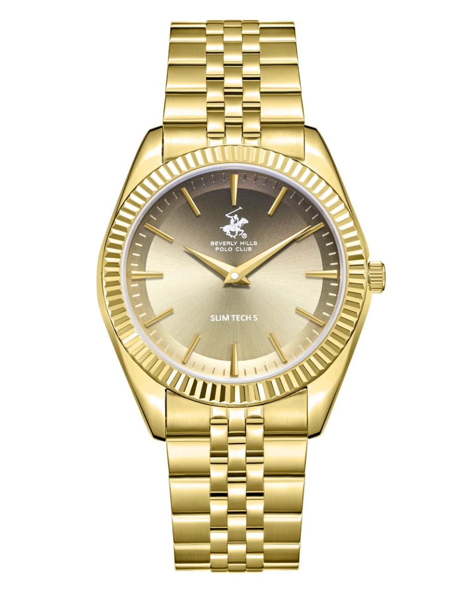 Montre homme Beverly Hills Polo Club dorée à cadran noir – BP3830X.160