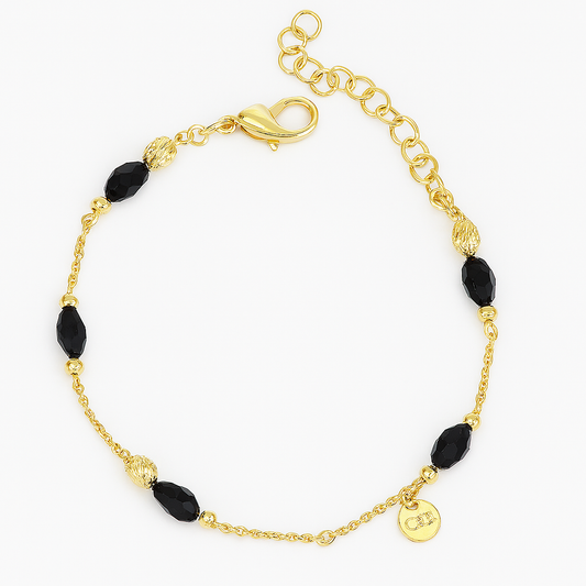 Bracelet CXL by Christian Lacroix – Perles noires et dorées