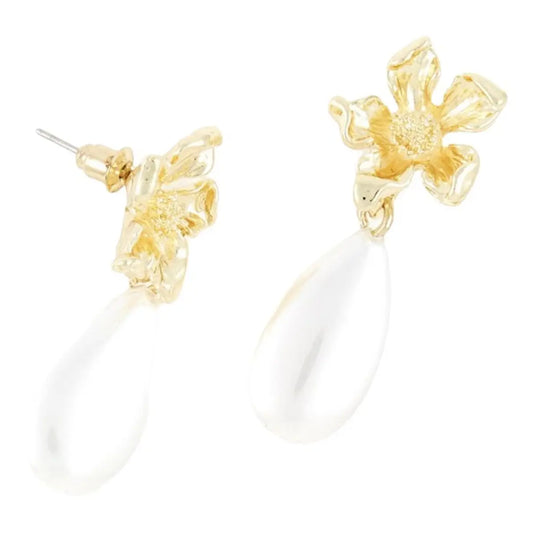 Boucles d’Oreilles Florales & Perle – CXL by Christian Lacroix