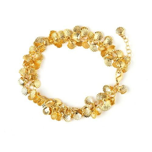 Bracelet CXL – Composition florale dorée