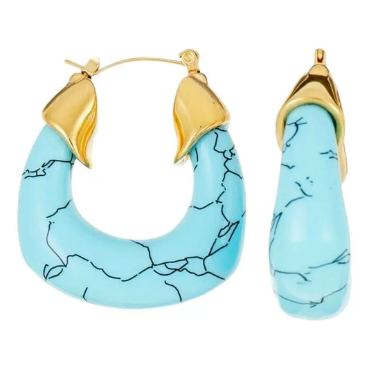 Créoles turquoise et doré – CXL by Christian Lacroix