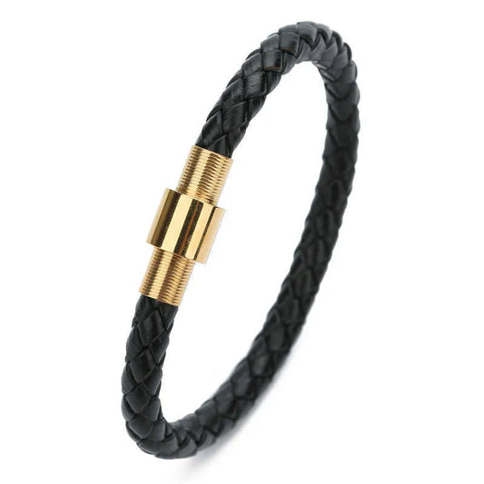 Bracelet CXL by Christian Lacroix – Tressé noir et fermoir doré