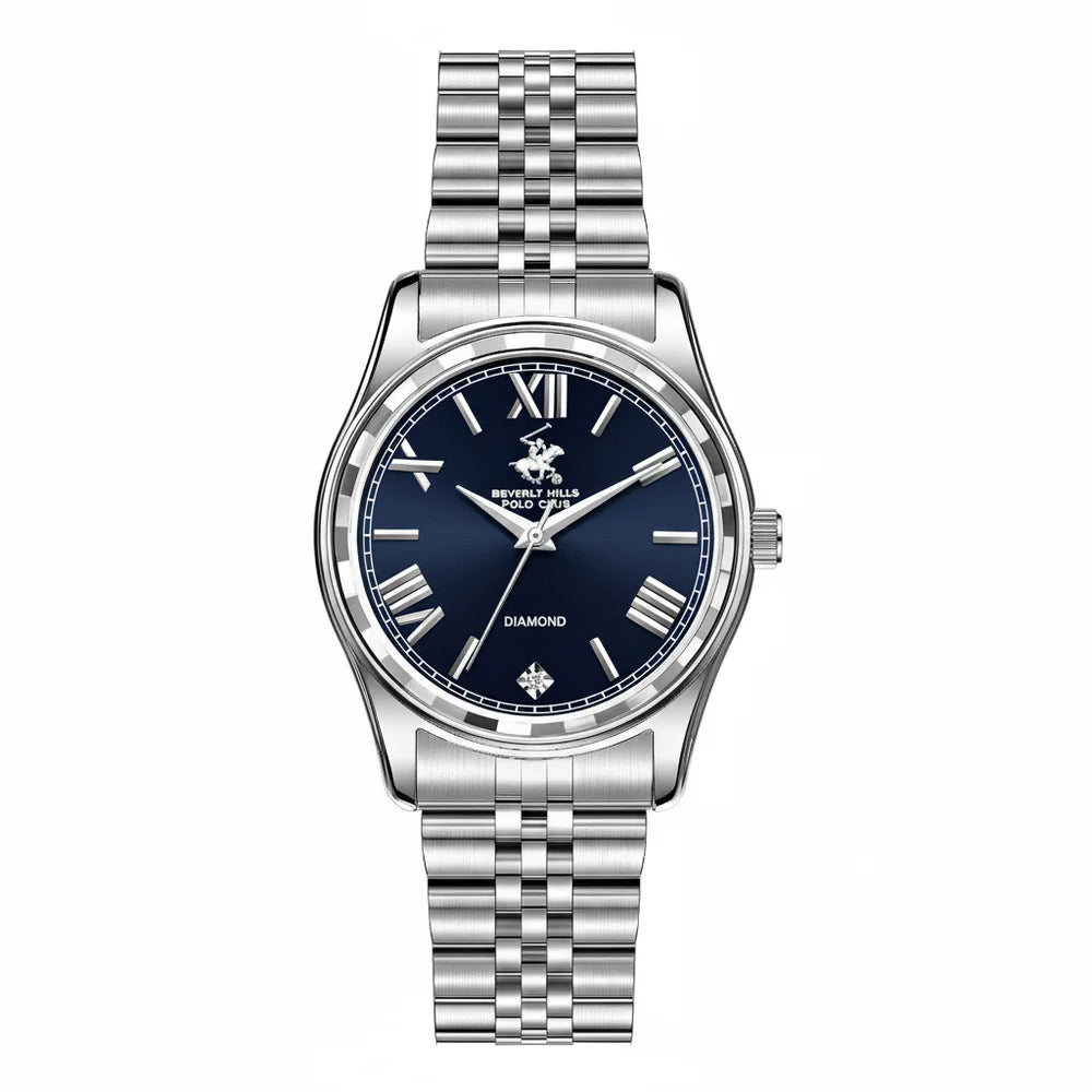 Montre unisexe Beverly Hills Polo Club à cadran bleu et détail diamant – BP3808C.390